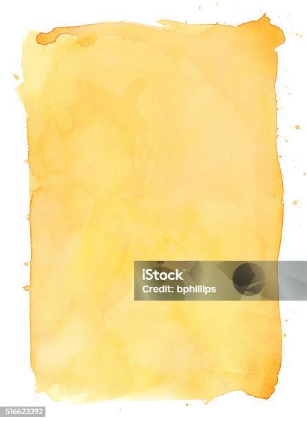 Yellow Watercolour Background Stock Illustration - Download Image Now - Watercolor Painting, Watercolor Paints, Gold Colored