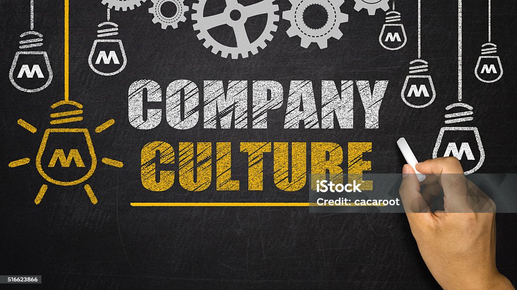 Company Culture concept on blackboard Cultures Stock Photo