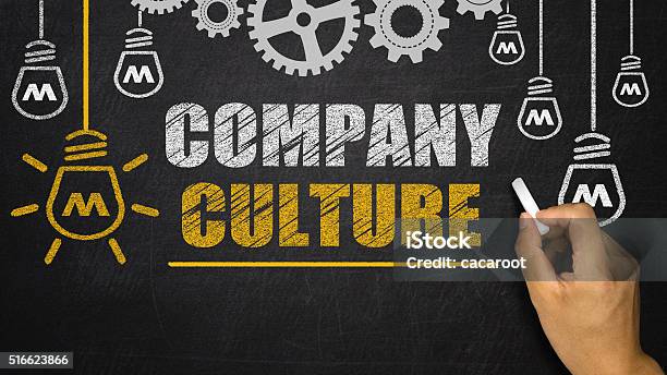 Company Culture Concept On Blackboard Stock Photo - Download Image Now - Cultures, Business, Achievement