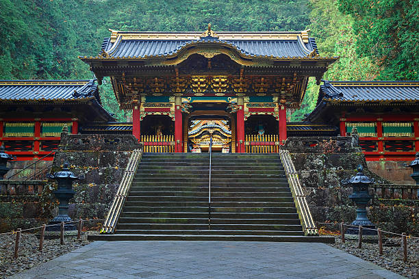 Nikko, Japan - November 17 2015: Yashamon Gate at Taiyuinbyo - the Mausoleum of Shogun Tokugawa Iemitsu, the grandson of Ieyasa : the first Shogun of the Tokugawa clan
