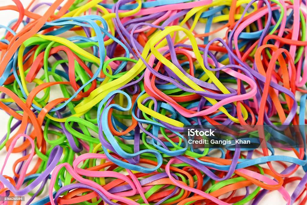Group Of Colored Rubber Bands Stock Photo - Download Image Now - Blue,  Chance, Color Image - iStock