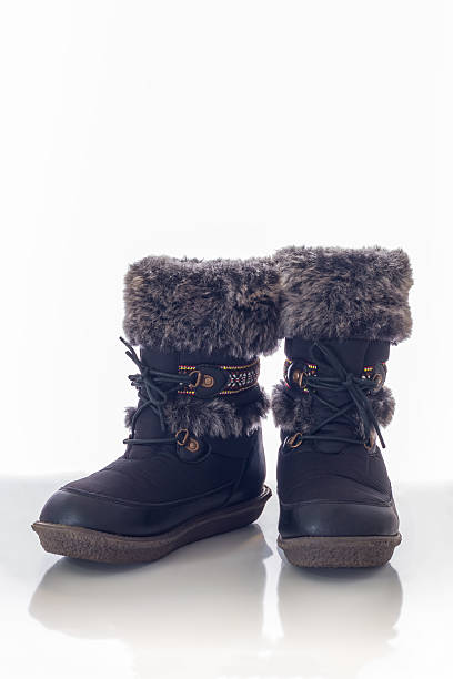 istock Winter female boot with fur isolated over white 516626982