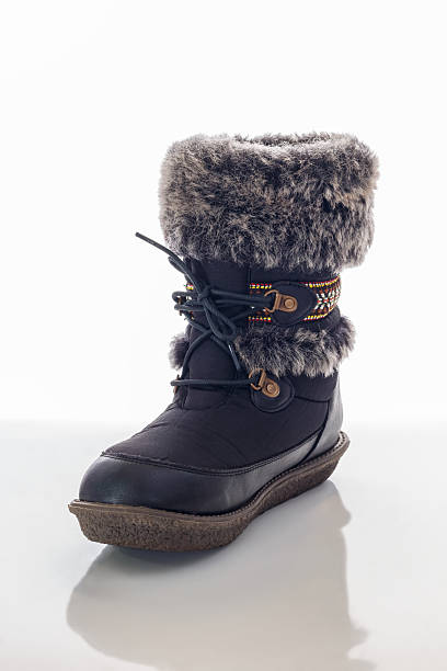 istock Winter female boot with fur isolated over white 516627510