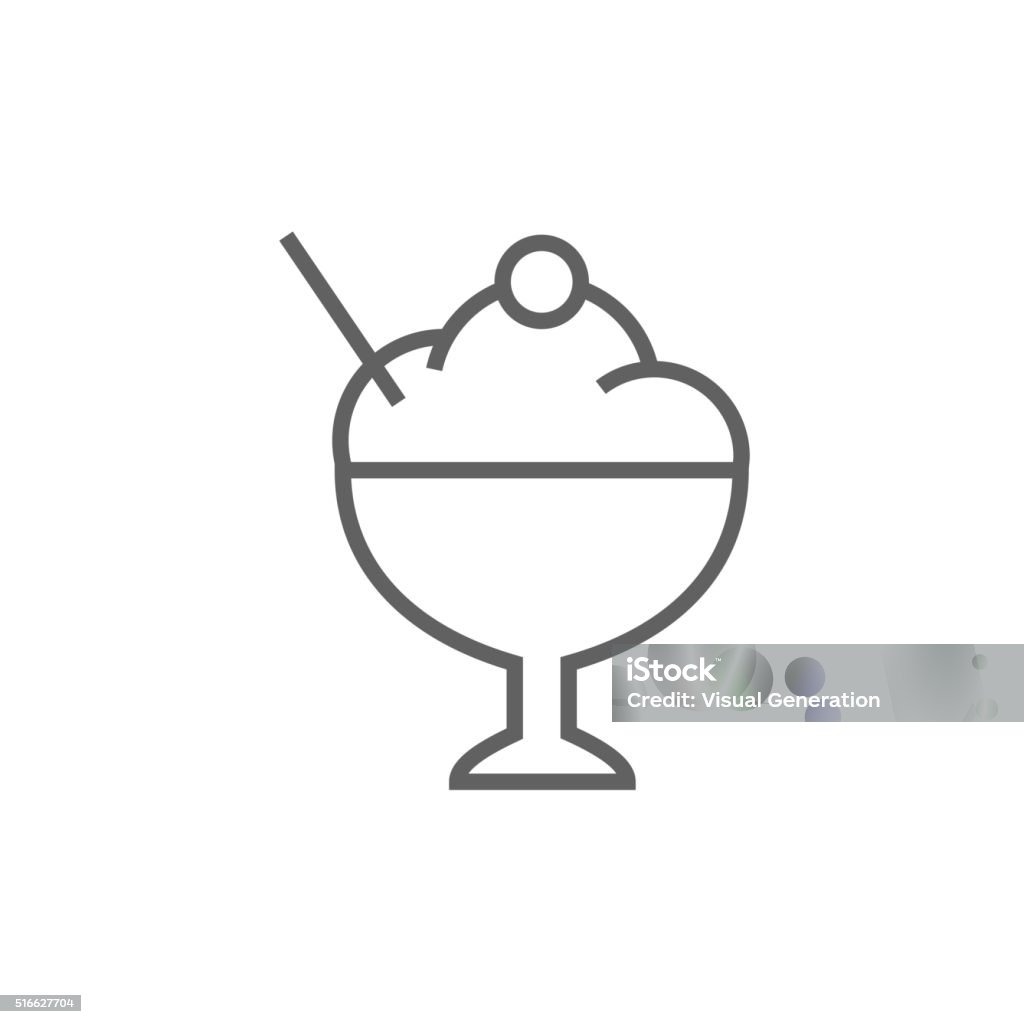 Cup of ice cream line icon Ice cream in a cup thick line icon with pointed corners and edges for web, mobile and infographics. Vector isolated icon. Art stock vector