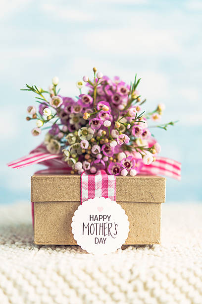 Mother's Day gift with message and flower bouquet
