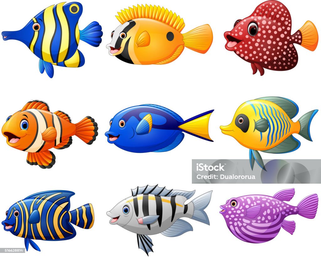 Ilustración de Conjunto De Dibujos Animados De Pescado y más Vectores  Libres de Derechos de Pez - Pez, Pez cirujano, Acuario - Equipo para  animales domésticos - iStock