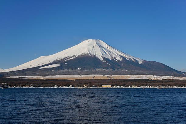 Mt.Fuji at Yamanakako 레이브, 일본 스톡 사진
