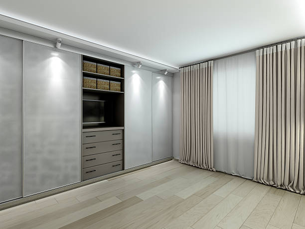 wardrobe in the modern interior rendering stock photo