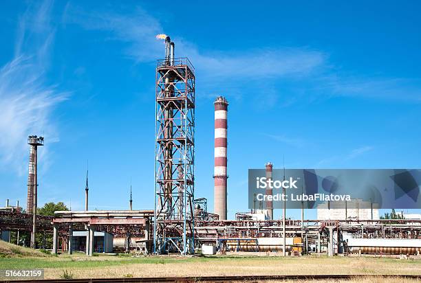 Chemical Oil Refining Factory Stock Photo - Download Image Now - Business, Chemical Plant, Chemistry