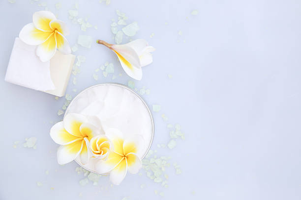 istock Top view of organic cream and soap bar 516636232