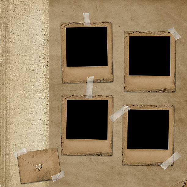 istock Old grunge paper slides on the ancient background 516638693