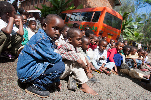 Arusha, Tanzania - December 1, 2006: Students awaiting assessment for entry to the School of St Jude.
