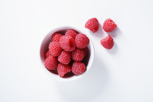 raspberries. fresh berries on white background