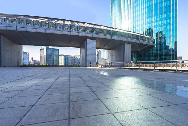 istock marble floor front of modern buildings in beijing 516647110