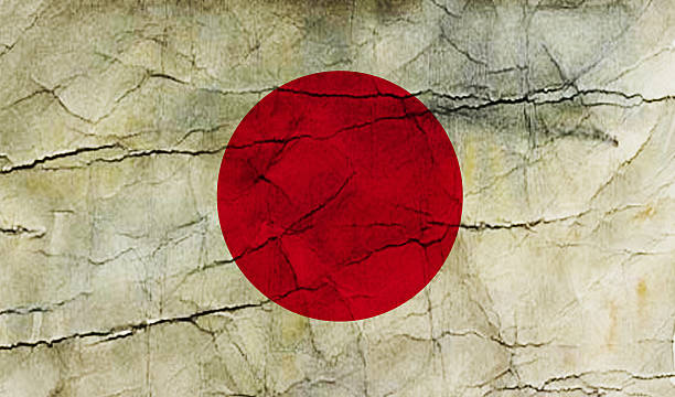 японский флаг гранж - japanese flag concepts dirty grunge стоковые фото и изображения