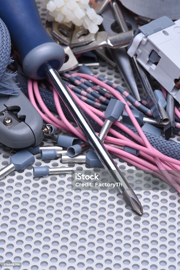 Tools Componen Electrical Tools Component And Cables Stock Photo - Download Image Now ...