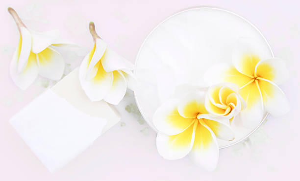 istock Top view of organic cream and soap bar 516648468