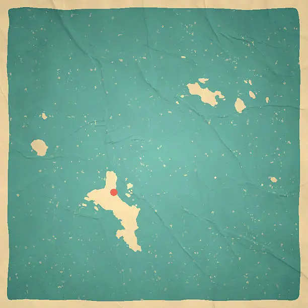 Vector illustration of Seychelles Map on old paper - vintage texture