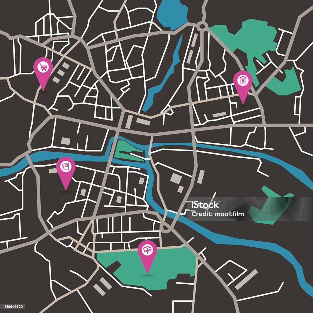 Vector City Maps Vector City Map Stock Illustration - Download Image Now - Abstract ...
