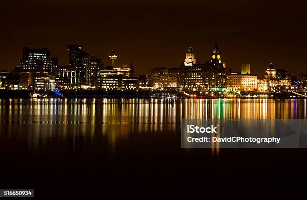 Liverpool Cityscape Stock Photo - Download Image Now - Urban Skyline, Royal Liver Building, Cityscape