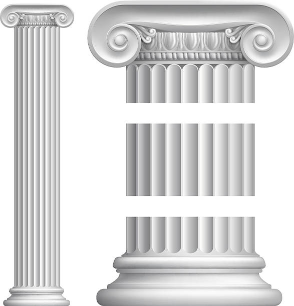 Column Pillar An illustration of a classic Greek or Roman ionic column pillar doric stock illustrations