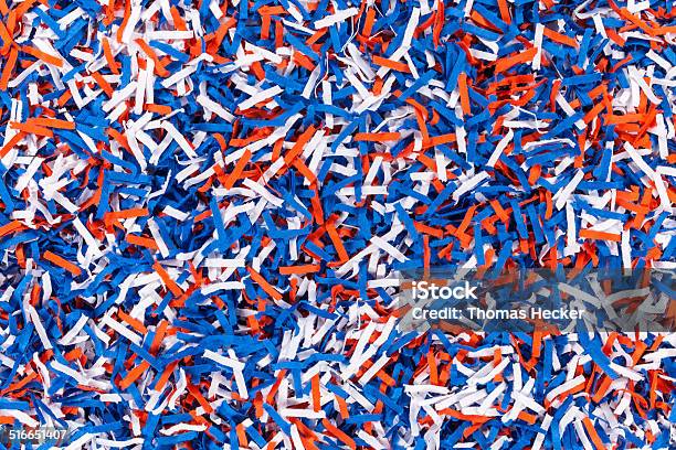 Strip Of Paper Colorful Mixed Background Stock Photo - Download Image Now - Shredded, Blue, Paper