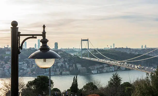 View of the Istanbul Bosphorus from Otagtepe. Istanbul, Turkey.