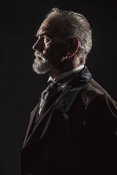 istock Vintage characteristic senior man with gray hair and beard. 516653355