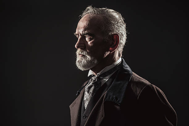 istock Vintage characteristic senior man with gray hair and beard. 516653365