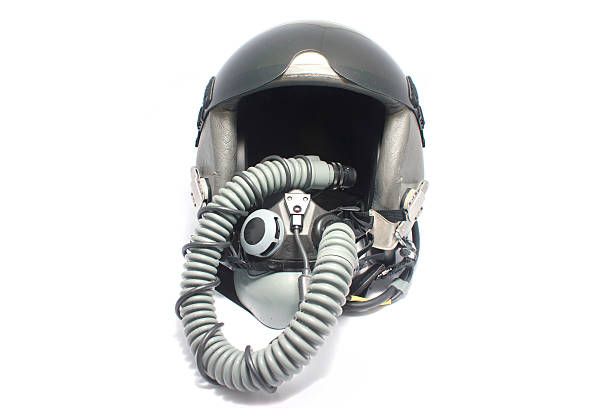 Aircraft helmet Aircraft helmet or Flight helmet with oxygen mask oxygen mask plane stock pictures, royalty-free photos & images