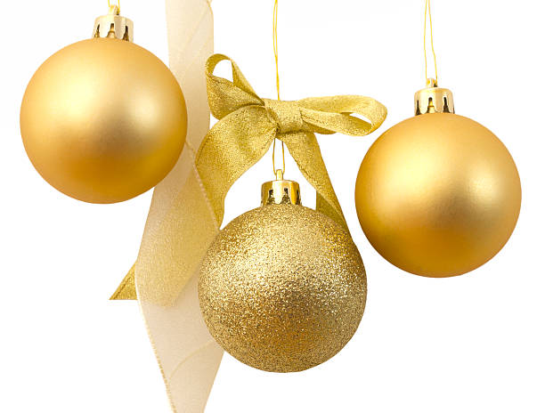 istock golden Christmas balls 516653633