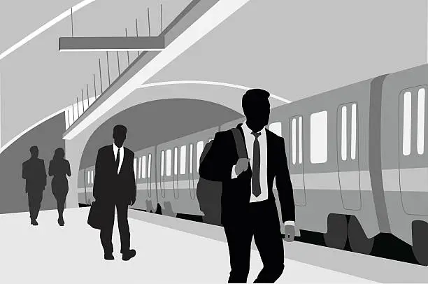 Vector illustration of Subway Business Man