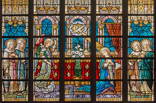 Stained glass window, located in one of The Netherlands' largest cathedrals, St John's (Sint-Janskathedraal) in Den Bosch (s'-Hertogenbosch).