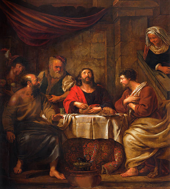 istock Mechelen - Jesus and disciple of Emausy in Janskerk. 516657307
