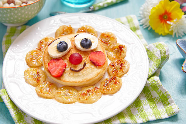 istock Pancakes with fruits for kids 516657772