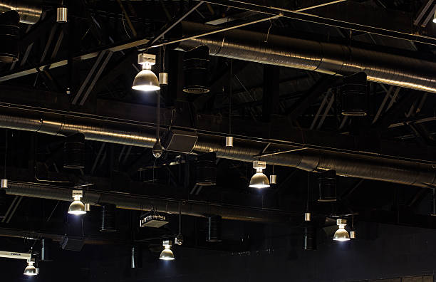 istock Lamp in hall of warehouse 516659518