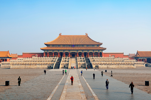 Historical architecture in Forbidden City in Beijing, China.