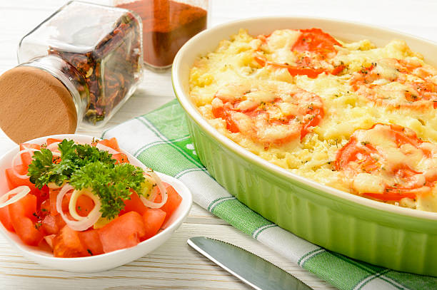 istock Casserole with minced meat, vegetables and cheese. 516680694