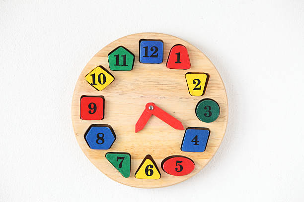 istock Colorful wooden and any shape clock 516680855