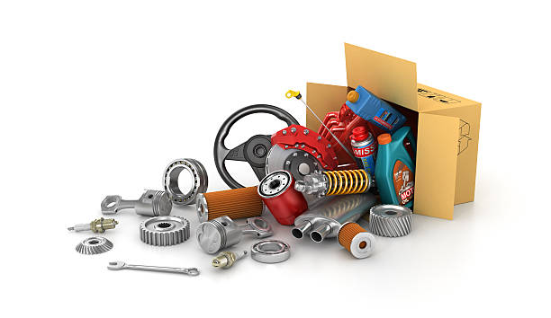 istock Auto parts in the cardboard boxes. 516681014