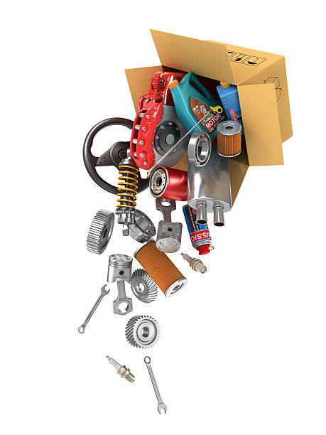 istock Auto parts in the cardboard boxes. 516681096