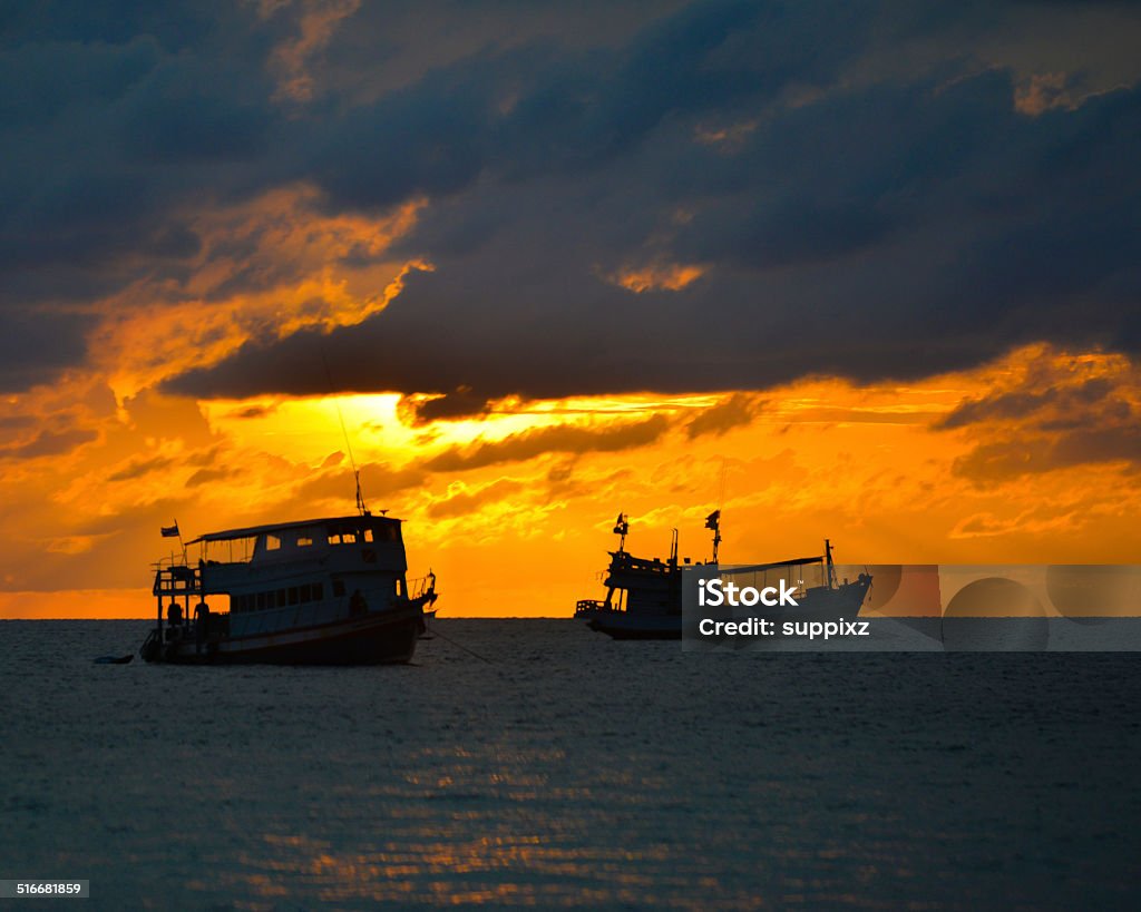 Sunset seascape, Koh tao Sunset seascape , Koh tao in Thailand,Photos from  on the beach. Atmospheric Mood Stock Photo