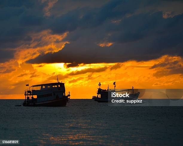 Sunset Seascape Koh Tao Stock Photo - Download Image Now - Atmospheric Mood, Backgrounds, Beach