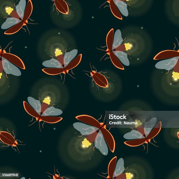 Firebug Pattern Firefly Bug Pattern Stock Illustration - Download Image Now - Firefly ...