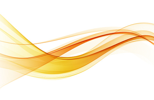 Abstract orange color wave design element. Abstract smooth color wavy vector. Curve flow orange motion illustration. Orange smoke wave lines. Orange wave