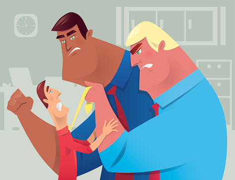 vector illustration of office conflict…