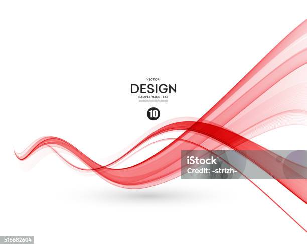 Abstract Smooth Wave Motion Illustration Stock Illustration - Download Image Now - Red, Wave - Water, Wave Pattern