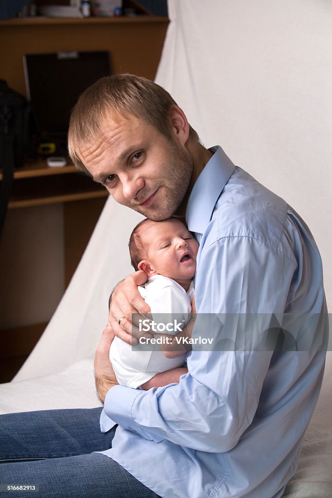 father with newborn baby Baby - Human Age Stock Photo