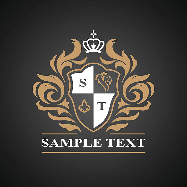 Royal brand template Royal brand template in vector black family crest stock illustrations