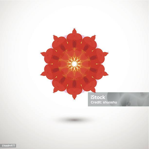 Abstract Red Floral Icon For Design Stock Illustration - Download Image Now - Abstract, Circle, Computer Graphic